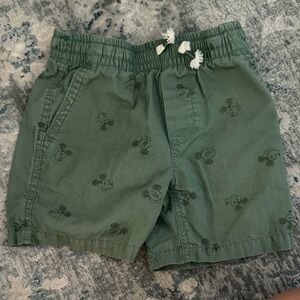 GAP Olive Green Mickey Print Pull-On Shorts